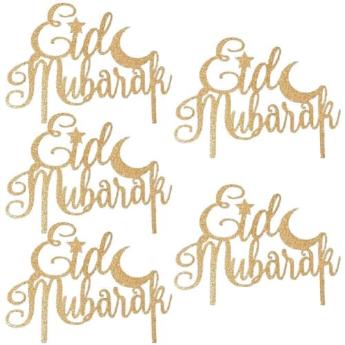 Eid Mubarak Kuchendeckel Gold Glitzer Ramadan Cupcake Topper Eid -fitr Dessert Dekor Für Islam Muslim Eid Party Supplies von Bemvp