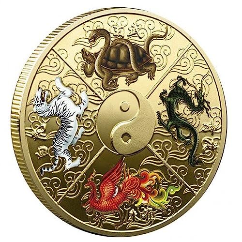 Traditionelle Gedenkmünze chinesische antike mythische Tiere bemalte Sammlermünze Feng Shui-Münze Souvenirmünze von Bemvp