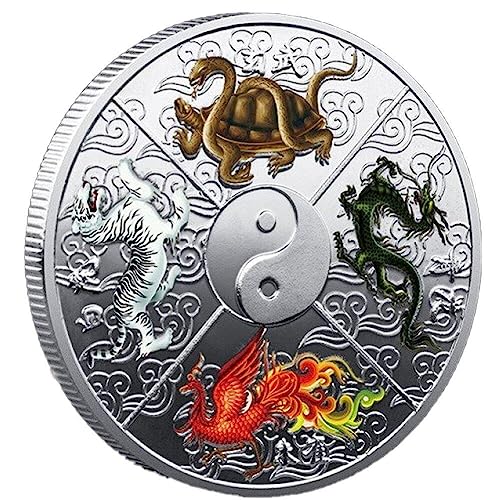 Traditionelle Gedenkmünze chinesische antike mythische Tiere bemalte Sammlermünze Feng Shui-Münze Souvenirmünze von Bemvp
