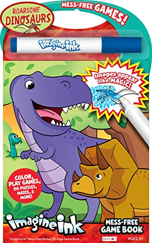 Bendon Dinosaurs Imagine Ink Malbuch Spielblock mit 1 schmutzfreien Marker, 20 Seiten, 54342 von Bendon