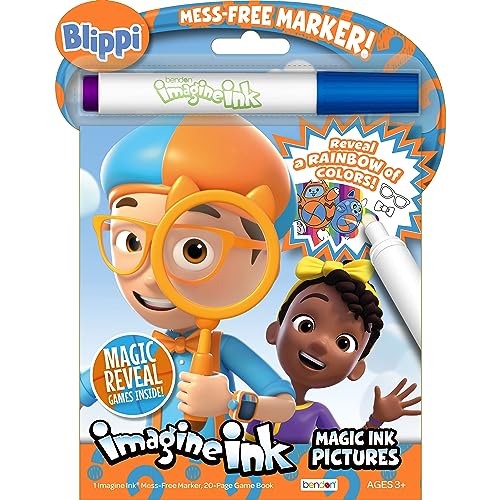 Blippi Imagine Ink Malbuch mit 20 Seiten, mit sauberem Marker, Bendon 59090 von Bendon