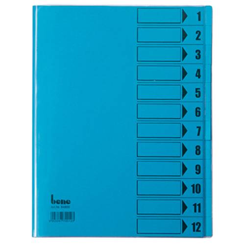 Bene 084800BL Ordnungsmappe Blau DIN A4 PVC Anzahl der Fächer: 12 von Bene