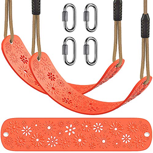 BeneLabel 2er Schaukel Kinder, Indoor Outdoor Babyschaukel Weichen Gummi Schaukelsitz Spielplatz Gartenschaukel Schaukelbrett mit 130-200cm Seil für Teens, Orange Blume/272kg BeneLabel 2er Schaukel Kinder, Indoor Outdoor Babyschaukel Weichen Gummi Schaukelsitz Spielplatz Gartenschaukel Schaukelbrett mit 130-200cm Seil für Teens, Orange Blume/272kg von BeneLabel