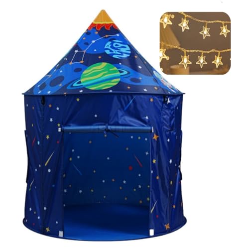 Benebomo Blue Space Rakete Spielzelt für Kinder, Pop-Up-Zelt für Kinder, Zelt für Jungen und Mädchen, drinnen und draußen von Benebomo