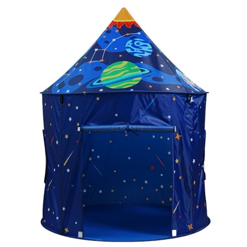 Benebomo Blue Space Rakete Spielzelt für Kinder, Pop-Up-Zelt für Kinder, Zelt für Jungen und Mädchen, drinnen und draußen von Benebomo