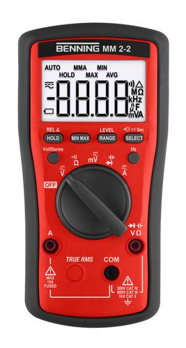 Benning MM 2-2 Hand-Multimeter digital CAT II 1000 V, CAT III 600 V, CAT IV 300V Anzeige (Counts): 6 von Benning