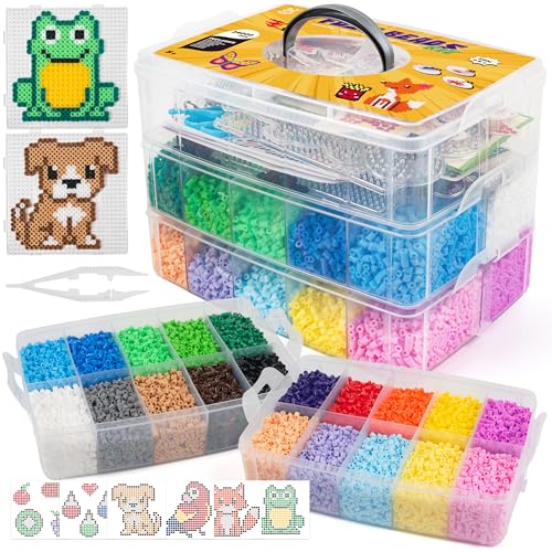 Benny Beads Bügelperlen Set - 24000 Midi-Größe 5mm, 20 Bunte Farben Steckperlen mit Platten und Zubehör, Bastelset für Kinder ab 5 Jahre Benny Beads Bügelperlen Set - 24000 Midi-Größe 5mm, 20 Bunte Farben Steckperlen mit Platten und Zubehör, Bastelset für Kinder ab 5 Jahre von Benny Beads