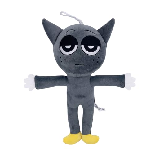 Benolls Sprunki Plushies Merch,Sprunki Plush Toys,Soft Stuffed Animal Pillow Figure Doll Christmas Birthday Gifts for Adult Kids (Gray Plush) von Benolls