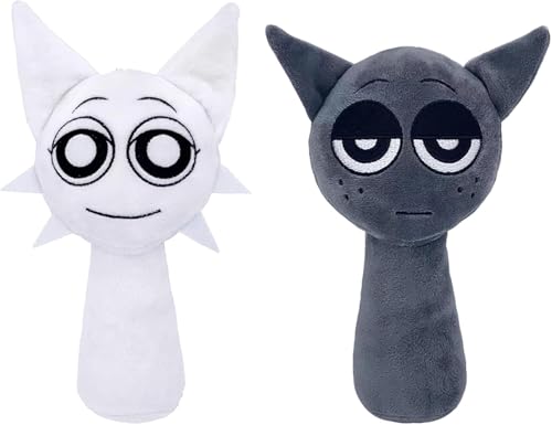 Benolls Sprunki Plushies Merch,Sprunki Plush Toys,Soft Stuffed Animal Pillow Figure Doll Christmas Birthday Gifts for Adult Kids (Grey White) von Benolls