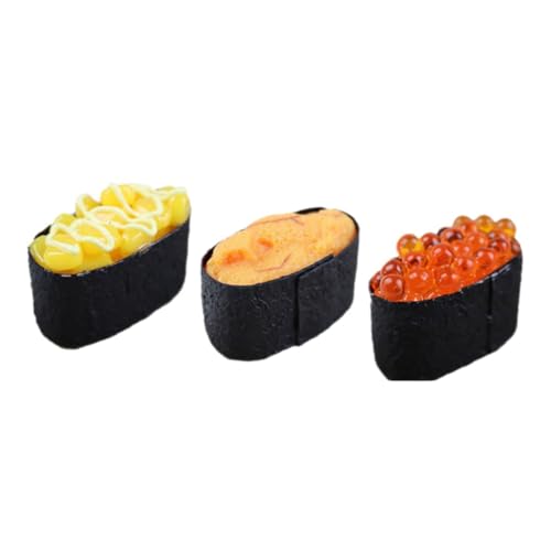 Benssey 3 Stück Simulation Sushi Fake Onigiri Dekoration Miniture Dekoration Lebensmittelprobe Kunststoff Realistisches Lebensmittelmodell von Benssey