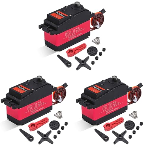 Benssey 3X Hohes Drehmoment Wasserdicht 60 Kg 180 ° DS5160 Metall Getriebe Digital Servo für RC Robot Auto 1/6 Axial SCX6 1/5 Redcat Baja von Benssey