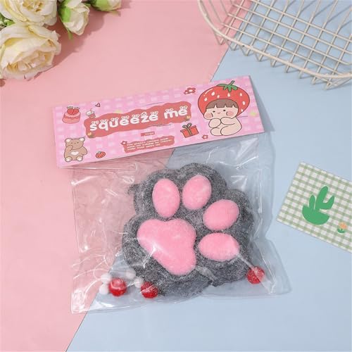 Fufu Squishy Pfote Groß Squishy Pfote Katzenpfoten Squishy Cat Paw Squeeze Toy Sitzender Quetschspielzeuge Mit (12 cm rosa und schwarz) von Benyong