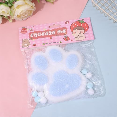 Fufu Squishy Pfote Groß Squishy Pfote Katzenpfoten Squishy Cat Paw Squeeze Toy Sitzender Quetschspielzeuge Mit (12cm blau und weiß) von Benyong