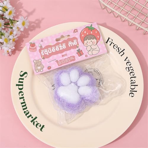 Fufu Squishy Pfote Groß Squishy Pfote Katzenpfoten Squishy Cat Paw Squeeze Toy Sitzender Quetschspielzeuge Mit (7 cm lila) von Benyong