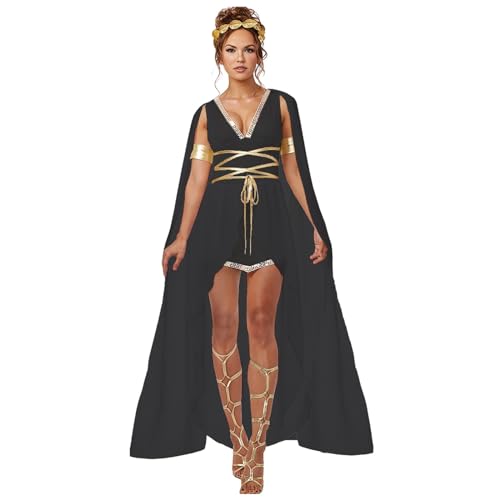 Beokeuioe Damen Kostüm Cosplay Outfit Göttin Der Antike Römer Kostüm Kleid Bodysuit Griechin Kostüm Karneval Halloween Fastnacht Party Königin Kleidung Partykleid Maskeradekostüme von Beokeuioe