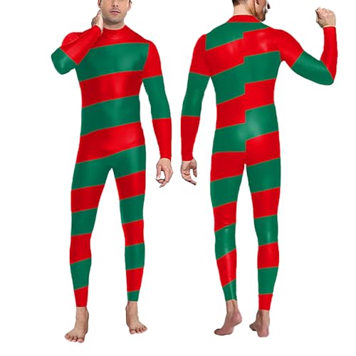 Weihnachtsmann Kostüme Lustig Overall Herren Weihnachts Cosplay Kleidung Erwachsene Weihnachtsmann Ganzkörperanzug Weihnachts Onesie Einteiler Hausanzug Bodysuit von Beokeuioe