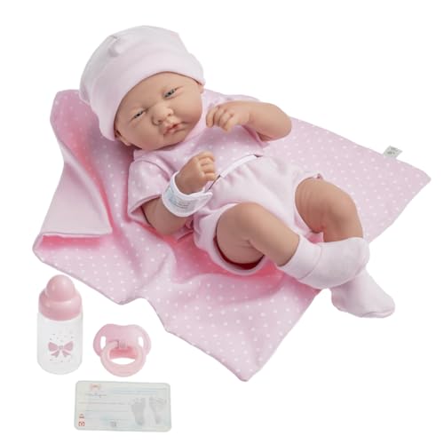 jc toys 18541 La Newborn Baby Doll Babypuppe, Rosa, 38 cm von jc toys