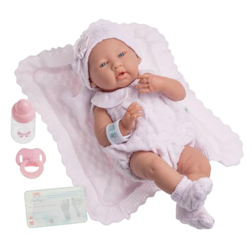 jc toys Berenguer Realistische Babypuppe Strickkleid und Decke; ca. 38,1 cm (15 Zoll) von jc toys