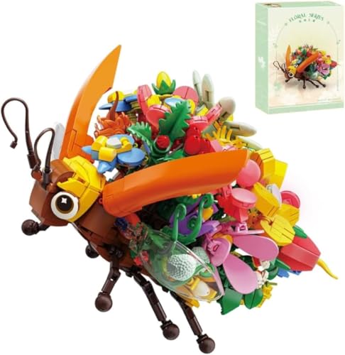 Berfaset Blumen Insekten Seri Bausteine Set, 994 Teile Klemmbausteine Leuchtkäfer mit Blumen Bausatz, MOC Kreatives Tiere Spielzeug Geschenke für Kinder und Erwachsene (81121) von Berfaset