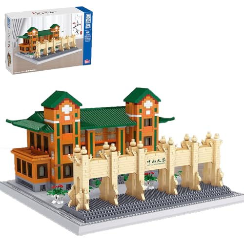 Berfaset Modular Haus Bausteine - 3523 Klemmbausteine MOC Creative Chinesische Universität Street View City Mini Blocks Architektur Bausatz Geschenke Spielzeug für Kinder Erwachsene (Sun Yat-Sen) von Berfaset