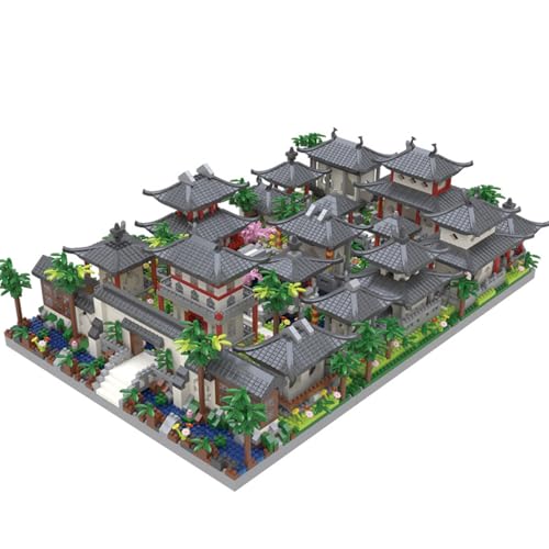 Berfaset Modular Haus Bausteine - 3IN1 Klemmbausteine MOC Creative Chinesische Suzhou Garden Street View City Mini Blocks Architektur Bausatz Geschenke Spielzeug für Kinder Erwachsene (3IN1) von Berfaset