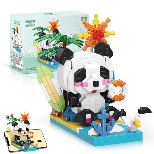 Berfaset Panda Bausteine Modell - Klemmbausteine Panda Mini Bausteine, Mini Tiere Set Sammlerstück Konstruktionsspielzeug Geschenke für Kinder und Erwachsene (93018) von Berfaset