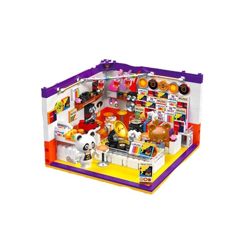 Modular Haus Bausteine Modell - 554 Teilen Klemmbausteine Plattenladen Street View City Mini Blocks Architektur Bausatz Custom Bauspiel Geschenke Spielzeug für Kinder und Erwachsene (Record Store) von Berfaset