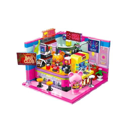 Modular Haus Bausteine Modell - 583 Teilen Klemmbausteine Bar Street View City Mini Blocks Architektur Bausatz Custom Bauspiel Geschenke Spielzeug für Kinder und Erwachsene (Bar Club) von Berfaset