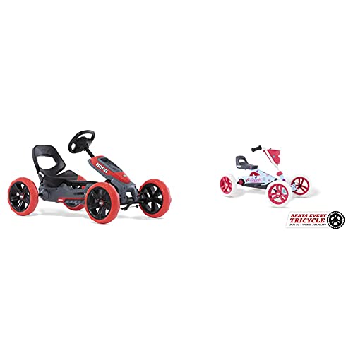 BERG Gokart Reppy Rebel | KinderFahrzeug, Tretauto mit Optimale Sicherheid, Soundbox im Lenkrad & Gokart Buzzy Bloom | Kinderfahrzeug, Tretauto, Sicherheid und Stabilität von Berg