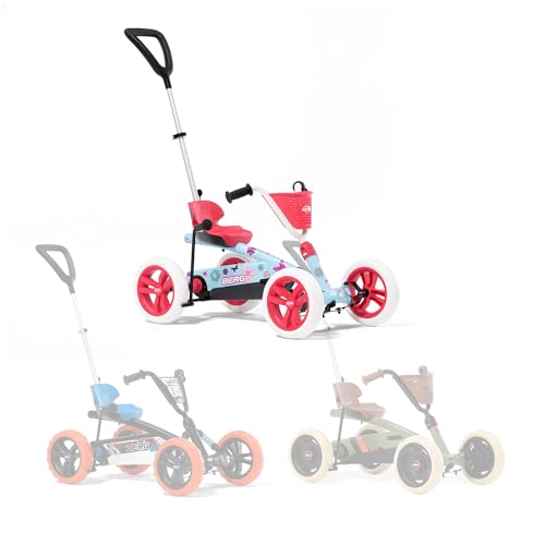 BERG Pedal-Gokart Buzzy 2-in-1 incl. Schubstange, Gokart mit Freilauf, Tretfahrzeug, Kinderfahrzeug mit Handbremse, Tretfahrzeug mit hohem Sicherheitstandard, gokart ab 2 Jahre (Bloom) von Berg