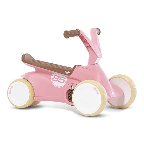 Berg GO² 2in1 Rutschauto Retro Rosa Rutscher und Laufrad, Kinderrutscher, Kinderauto mit Ausklappbare Pedale von Berg