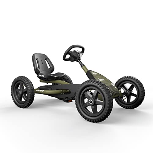 Bergtoys Jeep Junior Buddy Pedal-Gokart, grün, Kinderspielzeug geeignet für Kinder im Alter von 3-8 Jahren von Berg