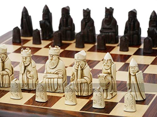 Replica Isle of Lewis Chess Set by Berkeley Chess - Made in the UK - Lewis Chessmen in Cream and Brown with 3.5 inch King - Chess Pieces Only, Chessboard not Included von Berkeley Chess