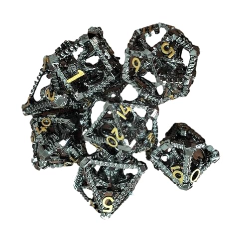 Berriphonia Play-Play-Play Dice, Polyédral Dice Set, Steampunk POLYEDRAL Dice Games Set, Familiengesellschaftsspiele, einzigartiges Spielzubehör für Erwachsene, Männer, Frauen von Berriphonia