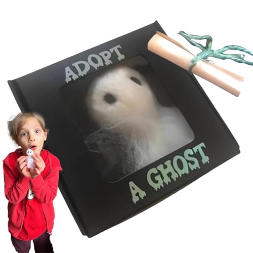 Ghost Doll | Adoptieren Sie Einen Geist In Einer Schachtel Mit Einer Winzigen Schriftrolle | Übernatürliches Filz Ghost Doll Begleitspielzeug Spooky Halloween -Dekoration Lustiges Geschenk Für Ge von Berriphonia