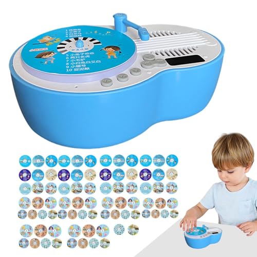 Plattenspieler Spielzeug - Early Education Machine Record Player, Kindertellerschlafmusiker mit 84 Karten für Weihnachten von Berriphonia