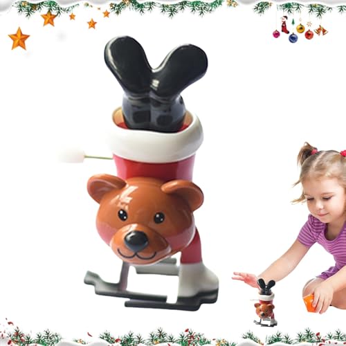 Weihnachten Wind-up-Spielzeug für Kinder, Weihnachtspunkte Wind-Up-Spielzeug, Rentier Bear Spring & Windup Toys 2,76 Zoll für Klassen von Berriphonia