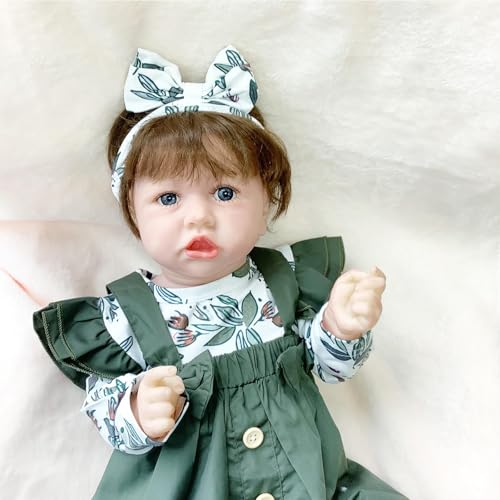 BesBet Realistische Puppe, 22Zoll 55Cm Sehen Sie Echt Aus Reborn Baby Silikon MäDchen, C-Girl von BesBet