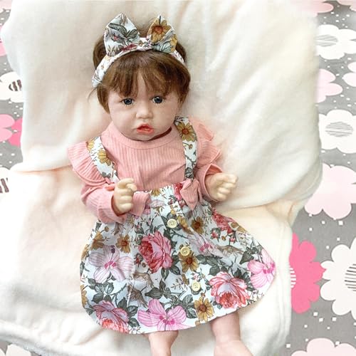 BesBet Reborn Baby Doll, 22 Zoll wasserdichte Dusche Reborn Baby Silikon MäDchen, Geeignet FüR Kinder üBer 3 Jahre,A-Girl von BesBet