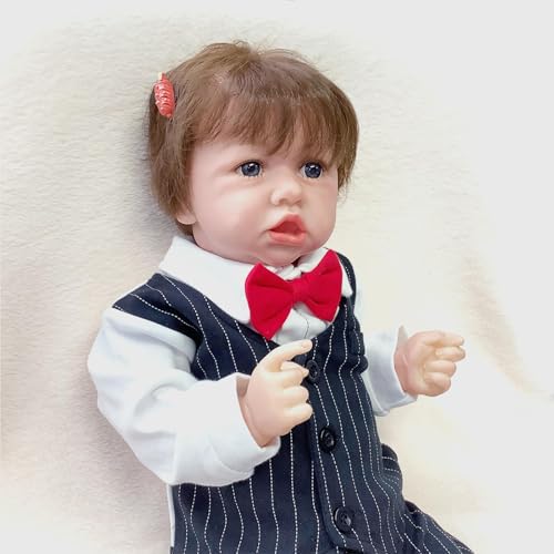 BesBet Reborn Dolls, 22 Zoll Sanft Puppe Silikon, Geschenkspielzeug FüR Kinder,F-Boy von BesBet