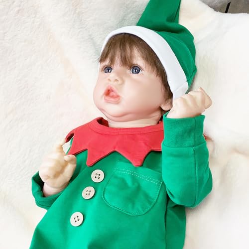 BesBet Rebornbaby, 22Zoll 55Cm SüSs Reborn Babys Silikon, Geschenke Um Weihnachten Zu Feiern,E-Girl von BesBet