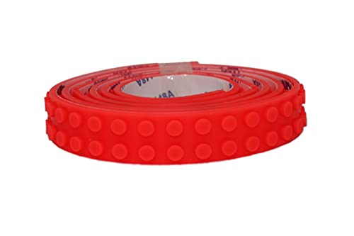 Beslo Hochwertiges Klebeband aus Silikon I Kompatibel mit Lego I Selbstklebend mit 2 Noppen I Flexibles Wasserfestes Noppenband I Bauspielzeug Spielbaustein Tape, 100cm Rot von Beslo