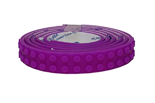 Beslo Hochwertiges Klebeband aus Silikon I Kompatibel mit Lego I Selbstklebend mit 2 Noppen I Flexibles Wasserfestes Noppenband I Bauspielzeug Spielbaustein Tape, 100cm Violett von Beslo