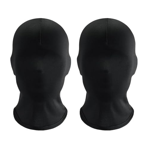 2 Stück Schwarze Maske Halloween,Schwarz Vollgesichtsmaske Kostüm,Gesichtslose Game Spandex Masken,Terrifier Wizard Mask Gang Costume,Cosplay Costumes Augenmaske Accessoires,für Erwachsene Kinder von Besmrpg