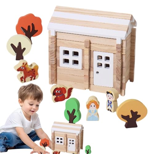 Besreey 3D-Holzpuzzle, Holzbausteine ​​ - Interaktives Holzpuzzle-Bauset | Hausbauspielzeug, Spielzeugbausteine, intelligentes Holzbauset für Kinder, und Mädchen von Besreey