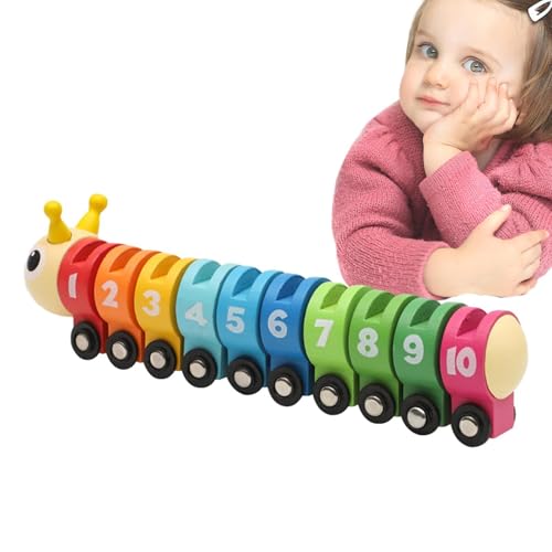 Besreey Caterpillar Counting Toy, Caterpillar Counting Classic Toy,Entwicklung kognitiver Mathematikspielzeug - Farbanerkennung des Zählspiels, Erkennen Train für Lehren, Bildung, von Besreey