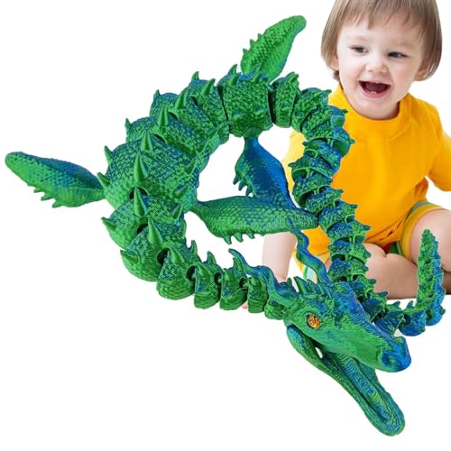 Besreey Drache 3D gedruckt,3D-Druck Drache,Flexible3D-Drachen mit flexiblen Gelenken - Beweglicher Drache, Chefschreibtischspielzeug für die Heimbüro-Dekoration von Besreey