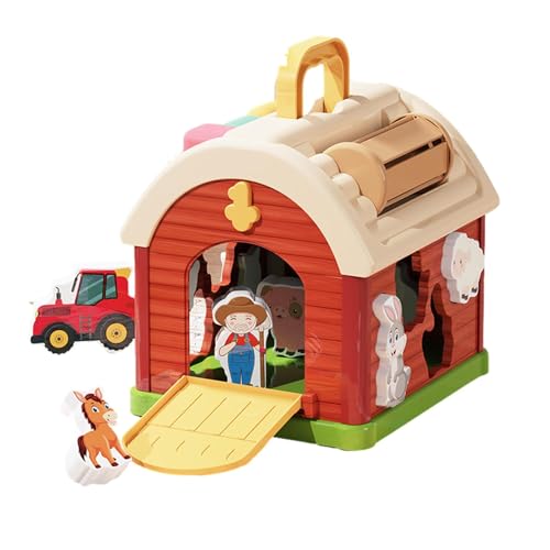 Besreey Farm Animals Big Barn Toys, Bauernhof-Spielset für Mädchen | Formblock-passendes Spielzeug | Bauernhof-Spielset mit Tierfiguren, Bauernhof-Spielzeug-Set, pädagogisches Lernspielzeug, von Besreey