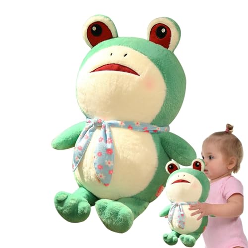 Besreey Grüner Frosch gefülltes Tier, Froschplüschpuppe - Super weicher und gefüllter Frosch | Süße grüne Kissenpuppen entzückendes Tierspielzeug für Weihnachten, Kinder und Erwachsene von Besreey