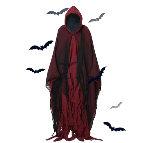 Besreey Gruseliger Kapuzenumhang Für Erwachsene,Unisex Erwachsener Gruseliger Umhang Mit Kapuze | Kostümzubehör Verwandlungsumhang für Halloween Party, Theateraufführung und Rollenspiel Besreey Gruseliger Kapuzenumhang Für Erwachsene,Unisex Erwachsener Gruseliger Umhang Mit Kapuze | Kostümzubehör Verwandlungsumhang für Halloween Party, Theateraufführung und Rollenspiel von Besreey